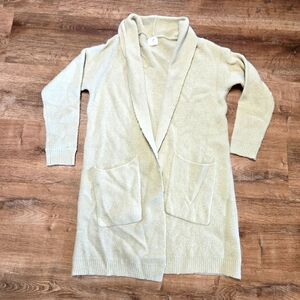 Women's Cream Luna Ivy Open Front Cardigan Sweater Medium Large